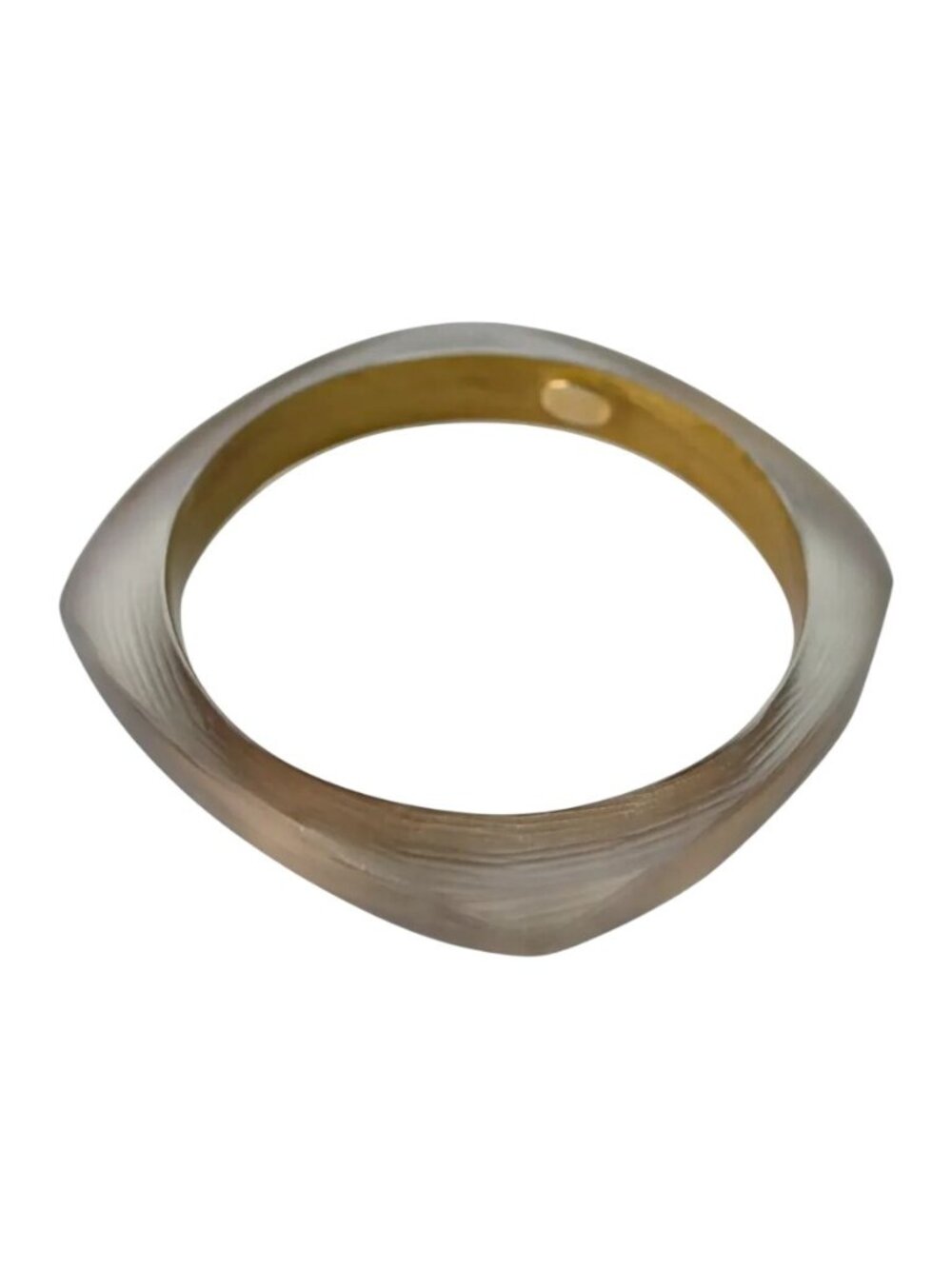 Alexis Bittar Lucite Champagne Gold Tapered Bangle Bracelet Designer Luxury